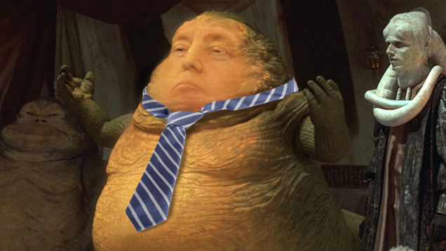 Illustration for article titled We Don’t Know How To Take Down These Photoshops Of Bald Donald Trump, So We’ve Stretched His Face Out All Wide So Nobody Can Recognize It’s Him